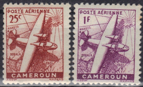 Cameroun - 1946 - Plane and Map