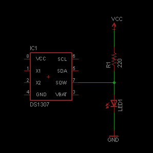 Schematic for Square Wave Output DS1307