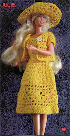 Roupa de Crochê Para Barbie Com Gráfico - Julie - 1000 Mailles Robes de Poupée avec schema - Dress and hat for dolls 1