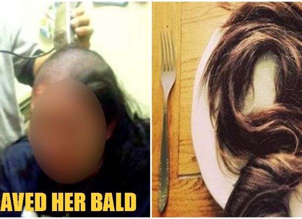 Hanya Karena Temukan Rambut Dimakanan, Suami Cukur Botak Rambut Istri