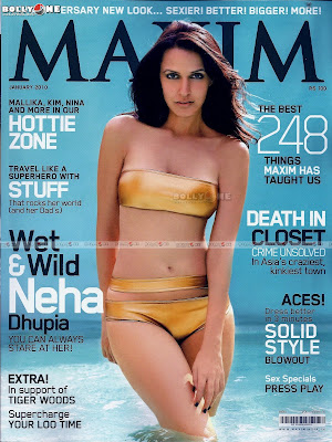 Neha Dhupia Hot Maxim January Bikini Photoshoot