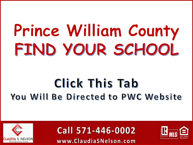 Find Out Your School based on your address by Award Winning Realtor Claudia S Nelson,  http://news.departments.pwcs.edu/modules/groups/homepagefiles/cms/4948286/File/Find%20your%20school/Find_Your_School.html