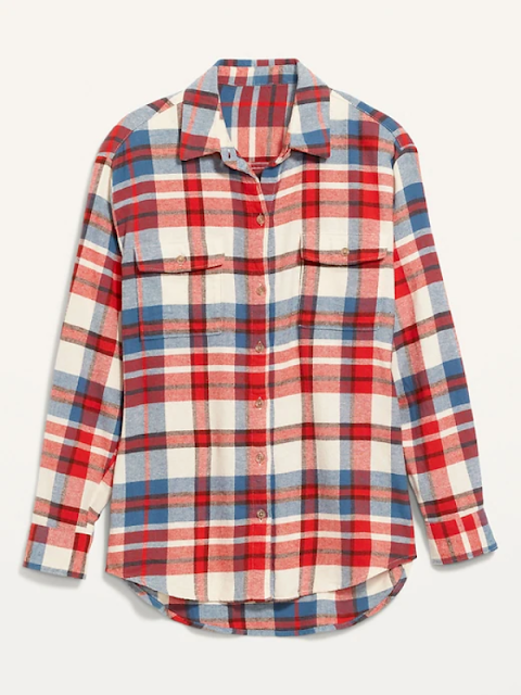 old navy oversize plaid shirt