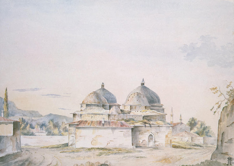 Baths at Bachessarai by William Hadfield - Architecture, Landscape paintings from Hermitage Museum