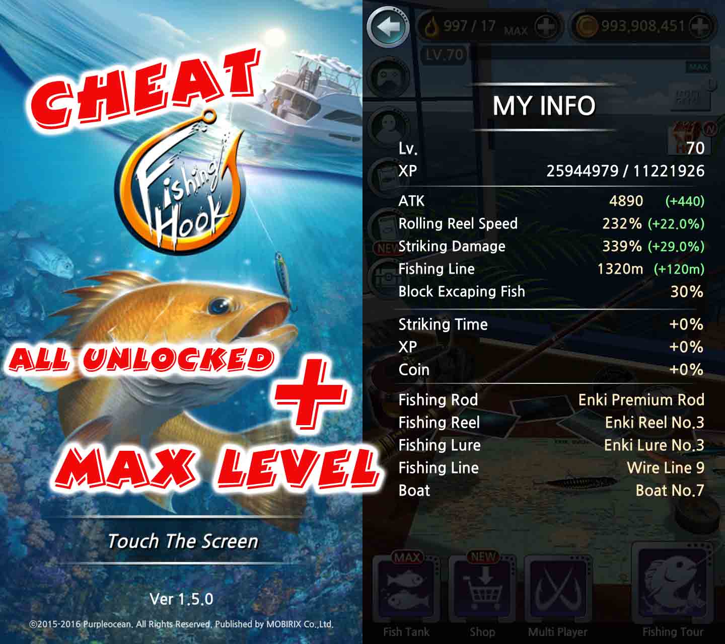 Cheat Fishing Hook / Kail Pancing Semua Terbuka+ Cepat Naik Level - Berbagi