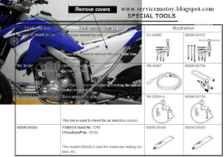 Yamaha WR450F Service manual