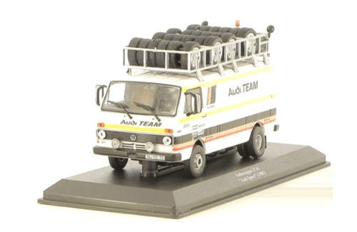 volkswagen lt 1:43 team audi sport, coleccion vehículos de asistencia en rally 1:43
