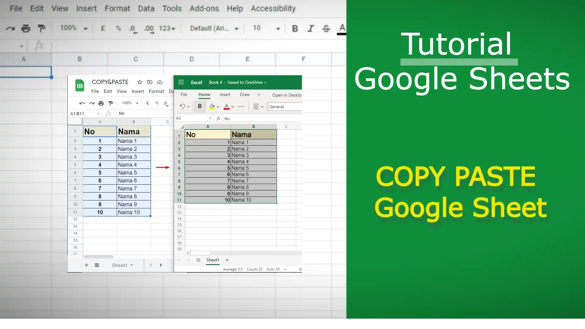 sampul Cara copy paste Google Spreadsheet