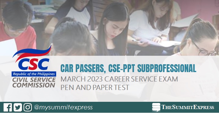 CAR Passers SubProfessional: March 2023 Civil Service Exam results CSE-PPT