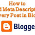 How To Add Meta Description on Blogger