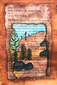 watercolored mixed media art of the empty tomb, easter 2019
