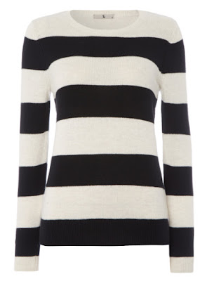 Sainsburys TU Clothing Womens Black and White Striped Jumper