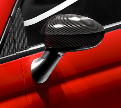 Abarth 695 Tributo Ferrari Grey mesh inserts Carbon fiber door mirrors