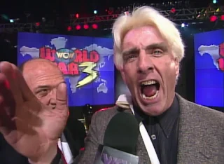 WCW WORLD WAR 3 1996 - An Injured Ric Flair was super over with the Norfolk crowd