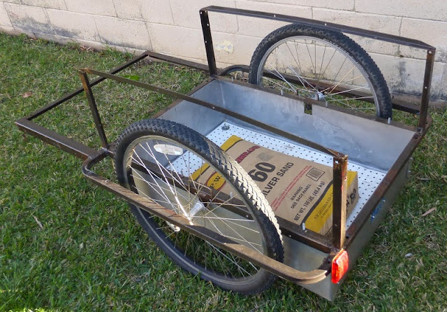 bicycle trailer with 100 pounds of sand