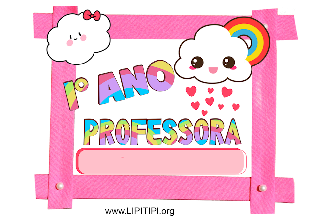 Placas para porta de sala de aula 1° a 5° ano tema CHUVA DE AMOR