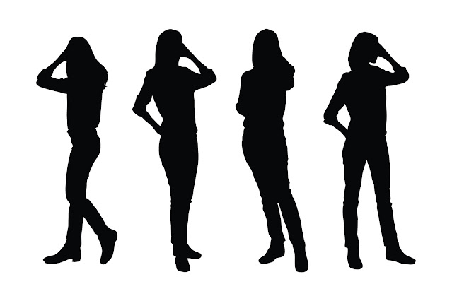 Anonymous female actor silhouette vector free download