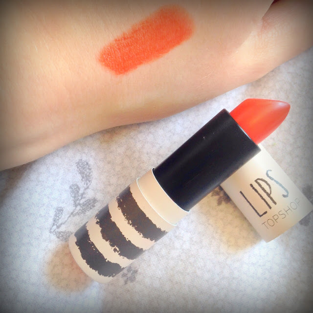 Photo of Topshop Beauty Lipstick in Infrared and swatch