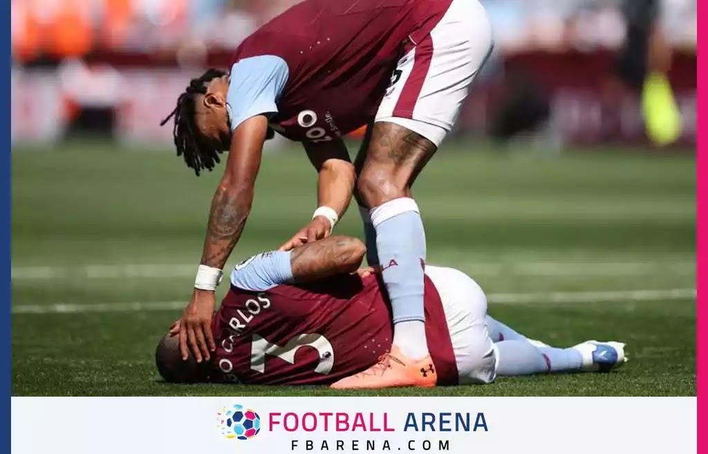 Aston Villa defender Diego Carlos suffers a serious injury