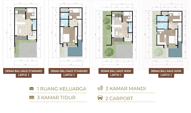 denah rumah bali haus plus