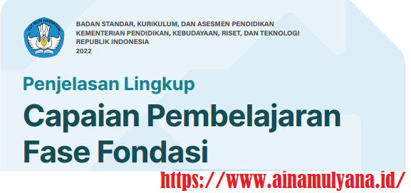 Penjelasan Lingkup Capaian Pembelajaran CP Fase Fondasi dan Capaian Pembelajaran TK PAUD