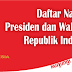 Daftar Nama Presiden Dan Wakil Presiden Indonesia Lengkap