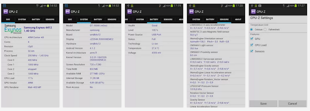 download CPU-Z apk 1.04 a free application that reports information about your device
