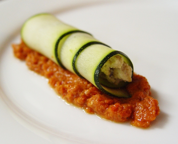 Zucchini Rolls with Marinara Sauce