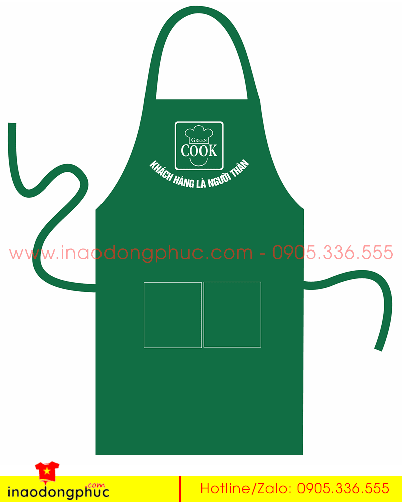 In tạp dề Cửa hàng Green Cook