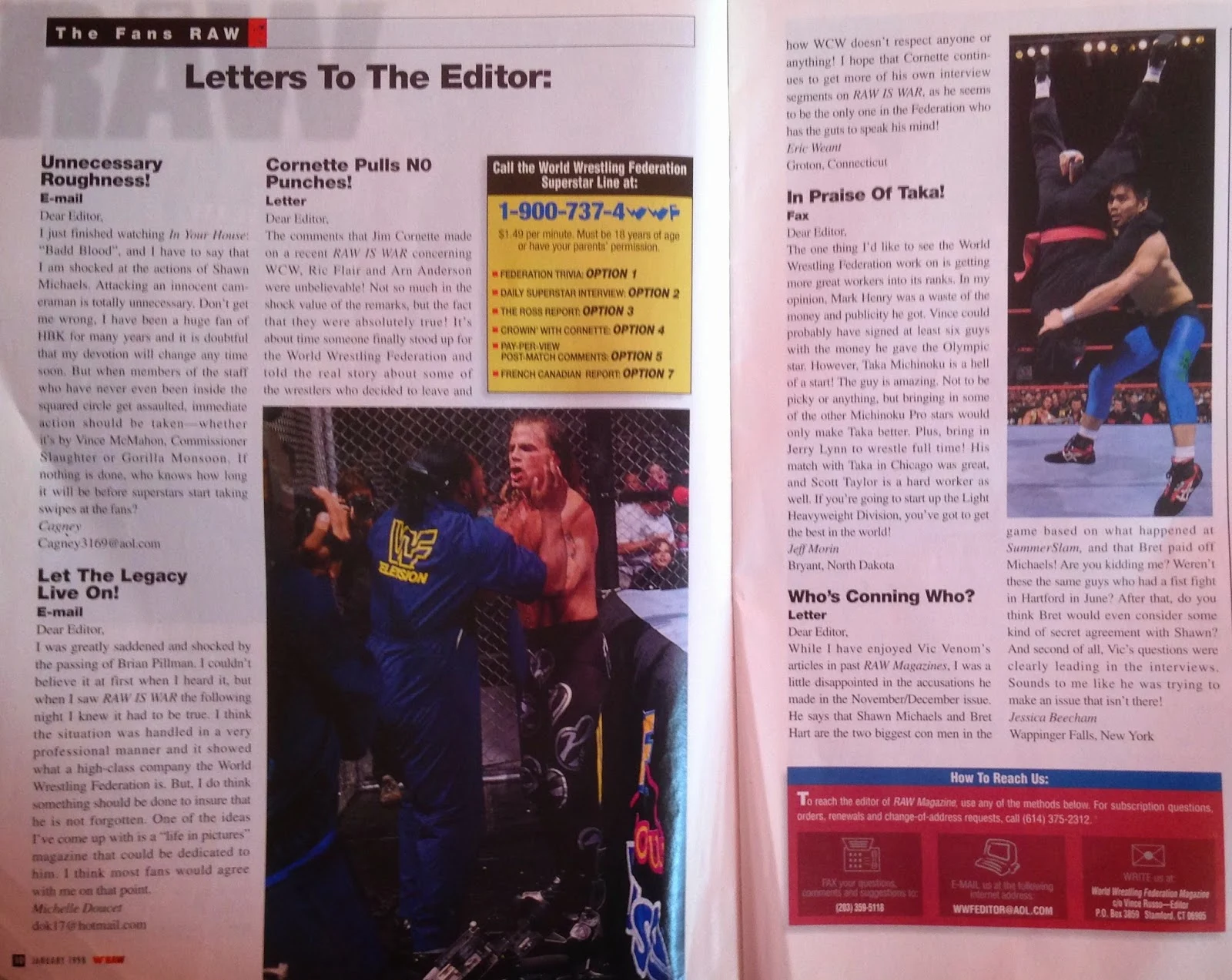 WWE: WWF RAW MAGAZINE - January 1998 - Letters to the editor