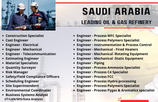 Hiring for Oil and Gas Jobs in Saudi Arabia