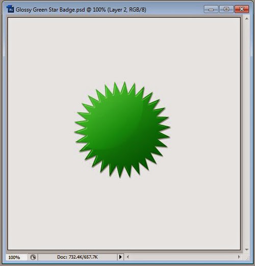 Create Green Glossy Star Badge