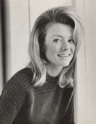 Inger Stevens smiles in this black and white portrait dated 1970
