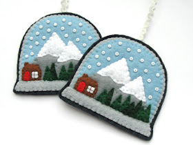 Felt Snow Globes Christmas Ornament Tutorial