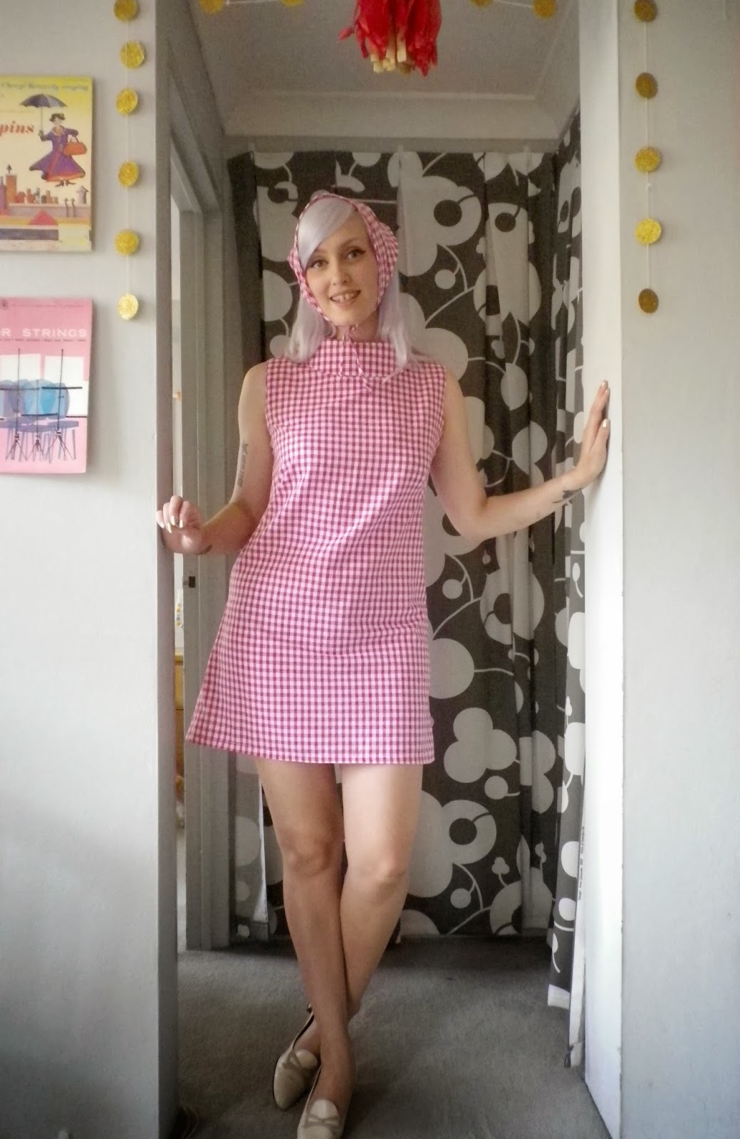 Sewing the 60s Biba's Pink Gingham dress