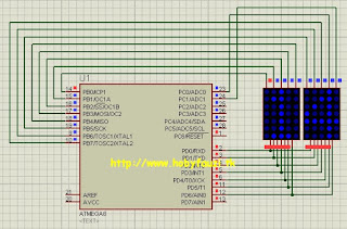 cara menampilkan angka ke dot matrik 5x7