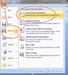 Save as Powerpoint dari ppsx