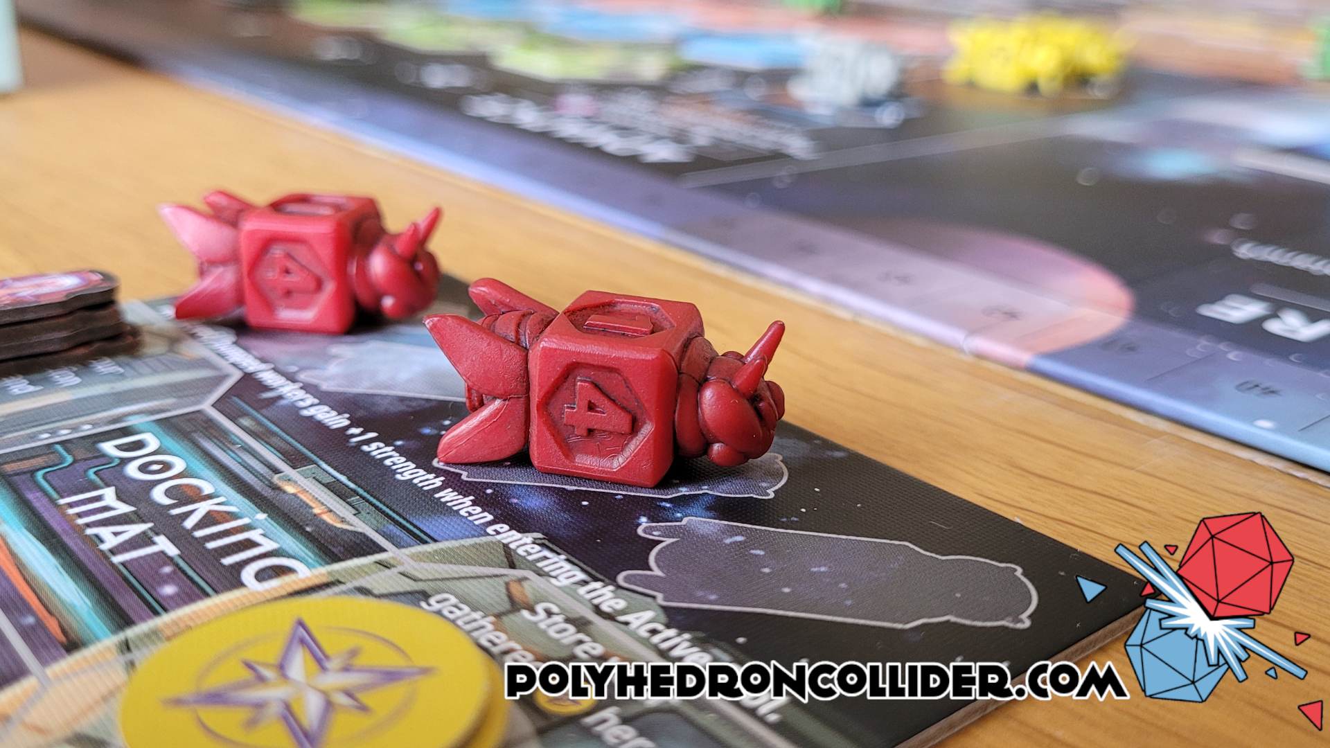 Polyhedron Collider Apiary Board Game Review - Landing Bay Worker Bee Close Up
