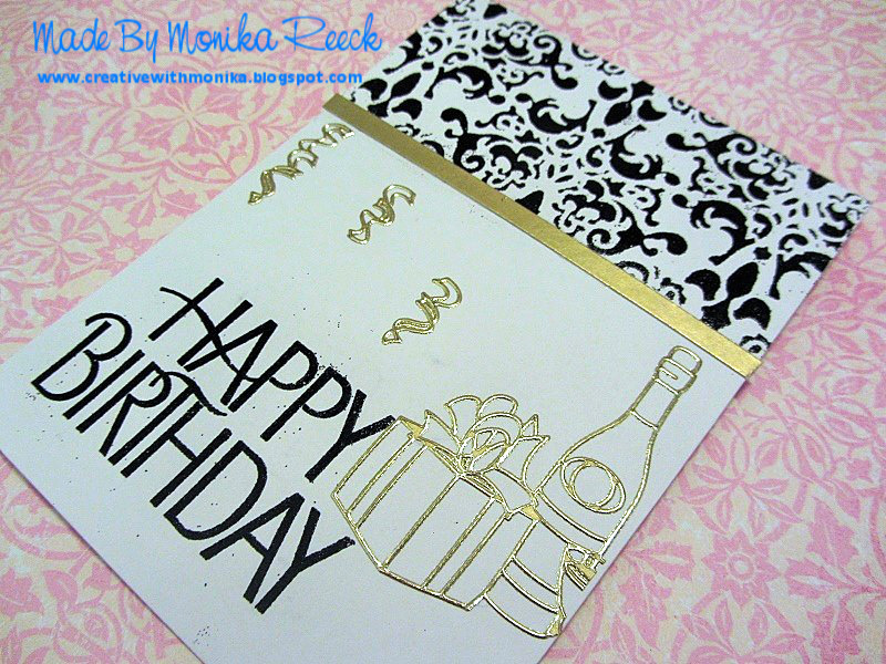 creative with monika happy birthday black white and gold
