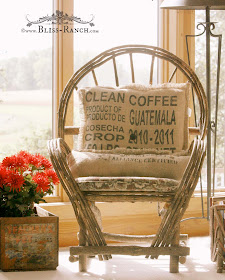 Willow Chair Coffee Sack Pillow, Bliss-Ranch.com
