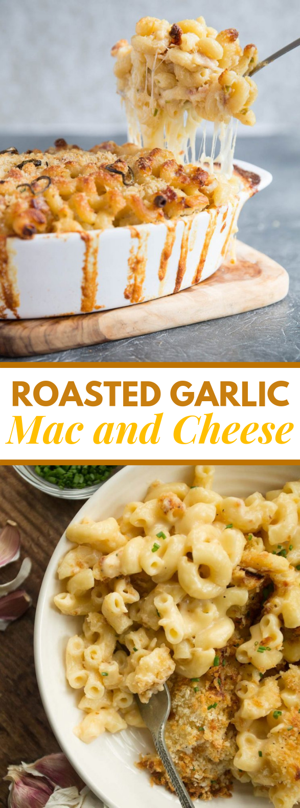 Roasted Garlic Mac and Cheese #dinner #hearty