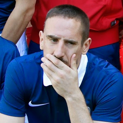 O Francês Franck Ribéry considerado o 3º melhor jogador do Mundo está fora da Copa