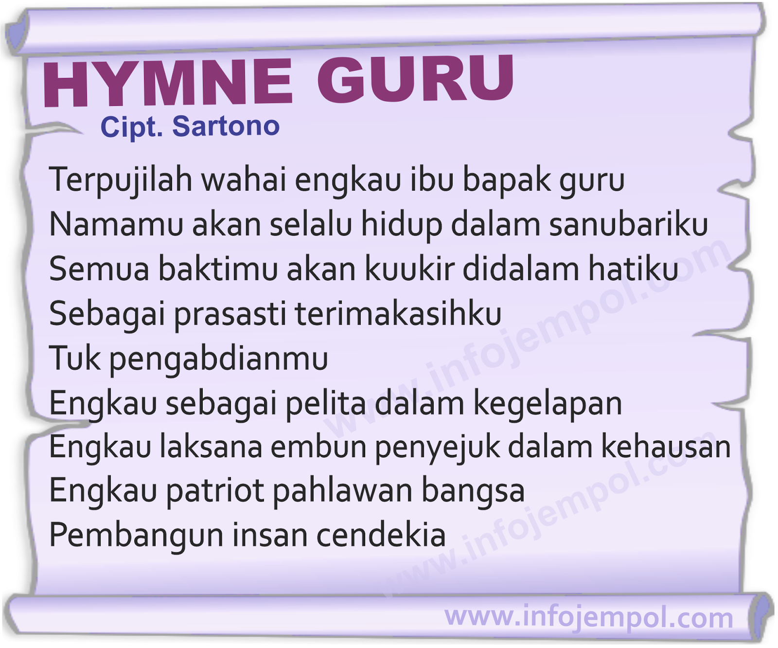  Lirik Lagu Hymne Guru  Terbaru 2022 dan Download mp3