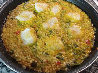 Arroz con sofrito y borrajas