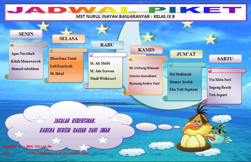 ARIE CELLULAR: DESAINE JADWAL PIKET