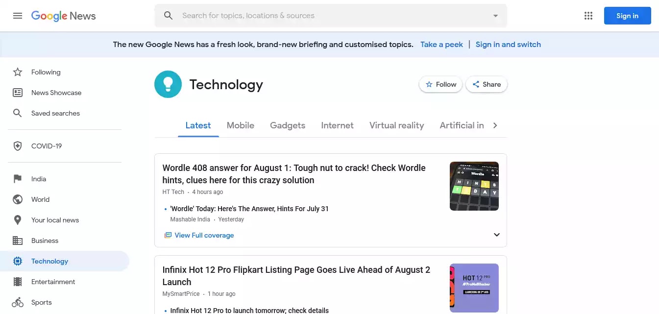 Google News Technology