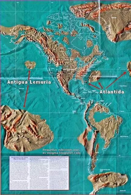 Mapa de Michael Scallion. America, Lemuria, Atlantida...