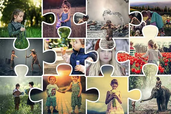 How to create a Puzzle photo collage in Photoshop.