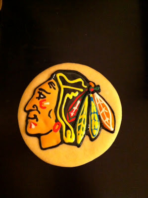 Blackhawks sugar cookie