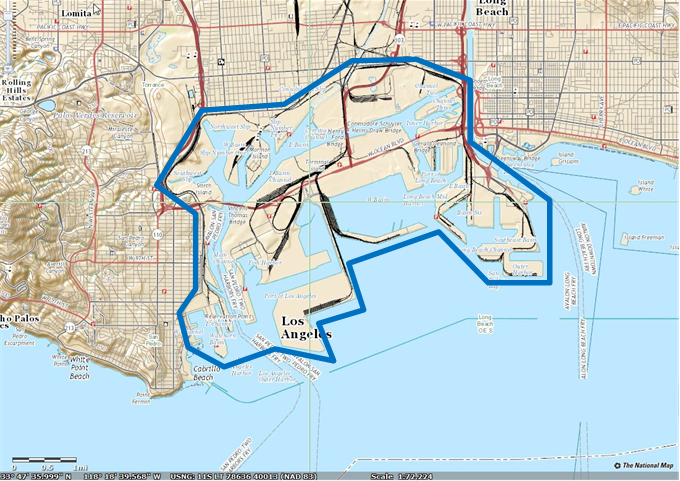 Port Of Los Angeles Map Port Size Perspective: How Big are the Ports of Long Beach and Los 